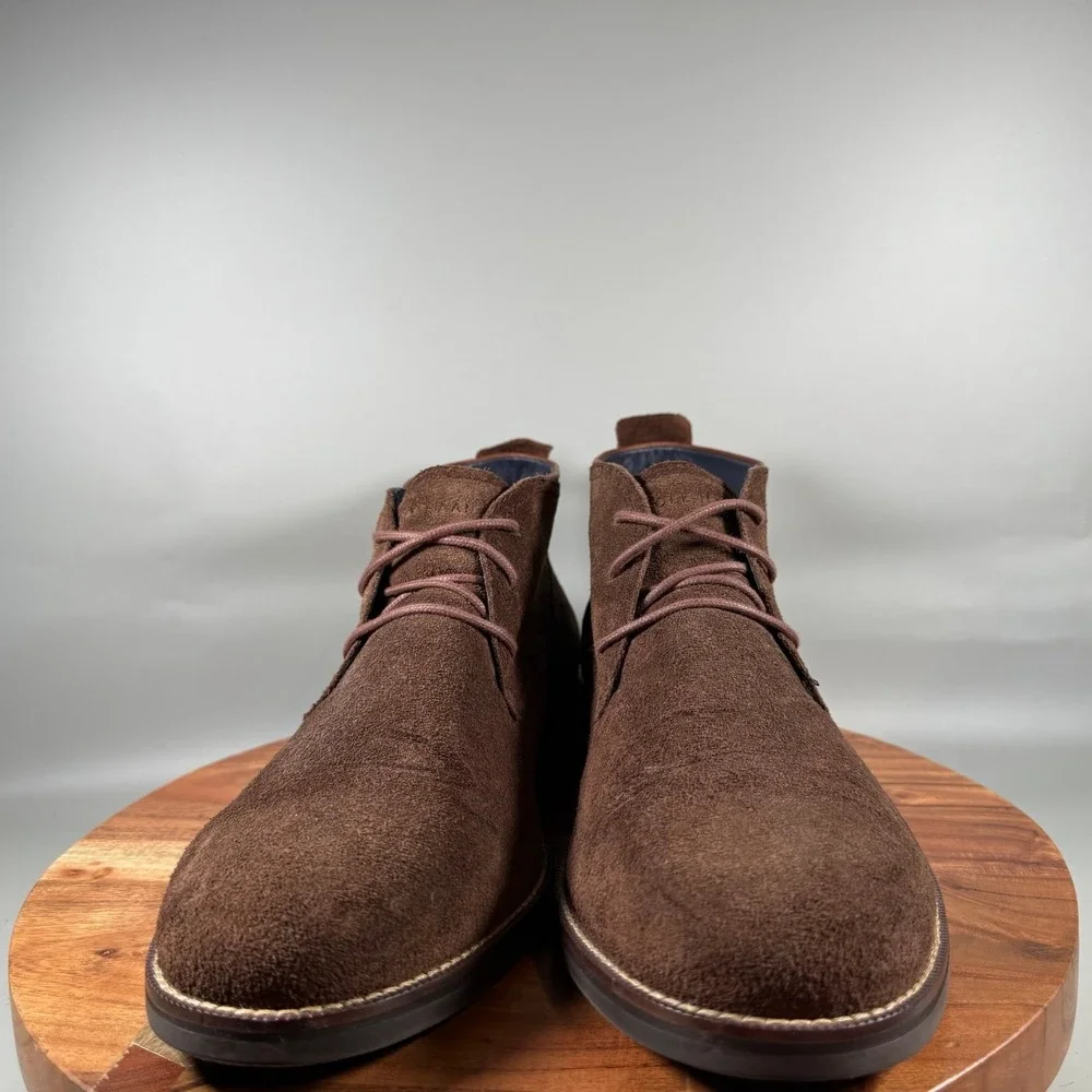 Cole Haan Mens C26393 Dark Brown Suede Leather Chukka Ankle Boots Size 12M